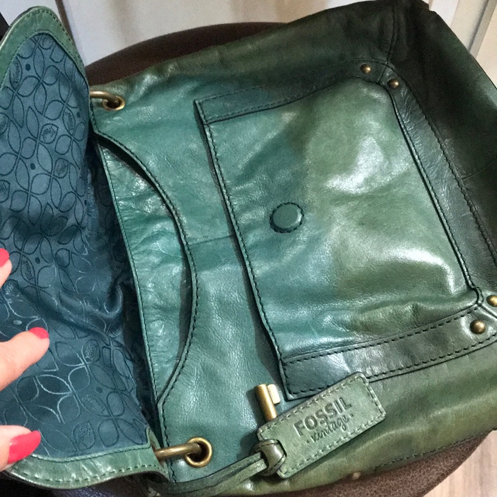 Fossil Green Vintage Genuine Leather Bag - Picture 3 of 5